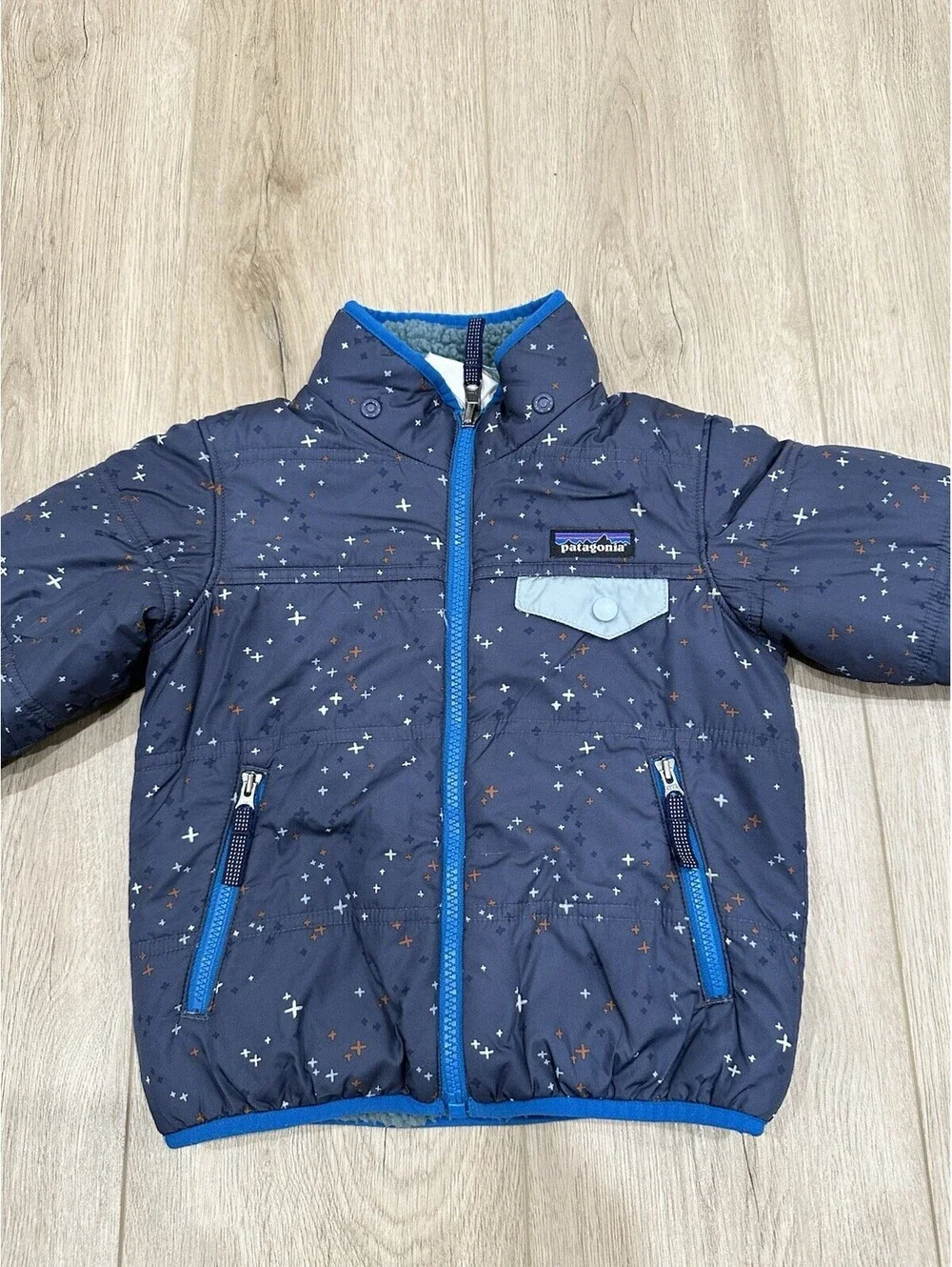 Patagonia Reversible Tribbles Jacket Toddler Boy Sherpa Puffer Coat 3T